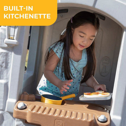 Enchanting Adventures 2-Story Playhouse & Slide built-in kitchenette