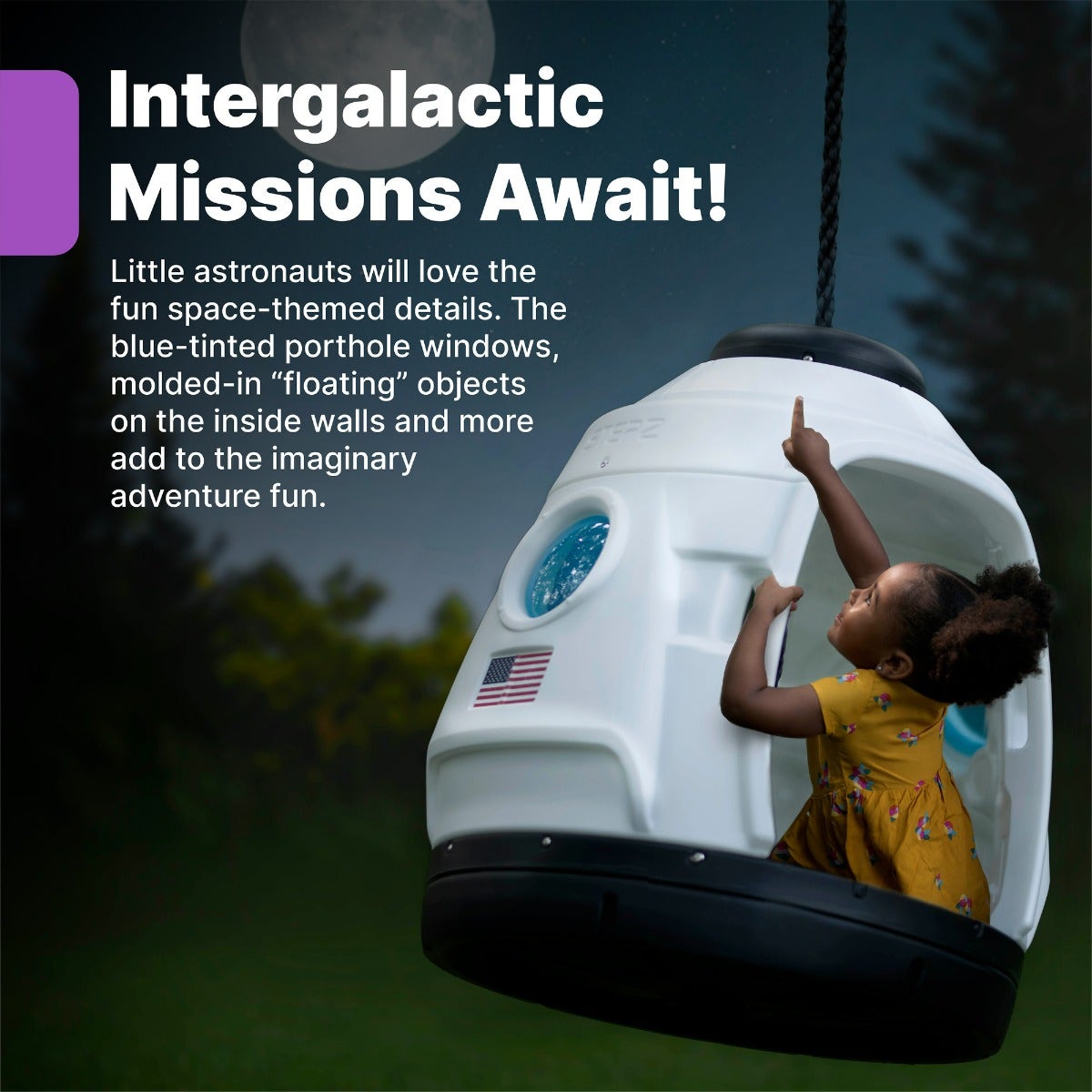 Space Capsule space-themed details