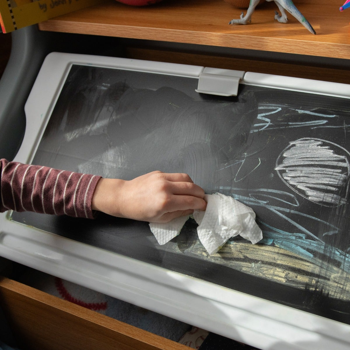 Harmony Toy Storage Box - Sage Gray using chalk