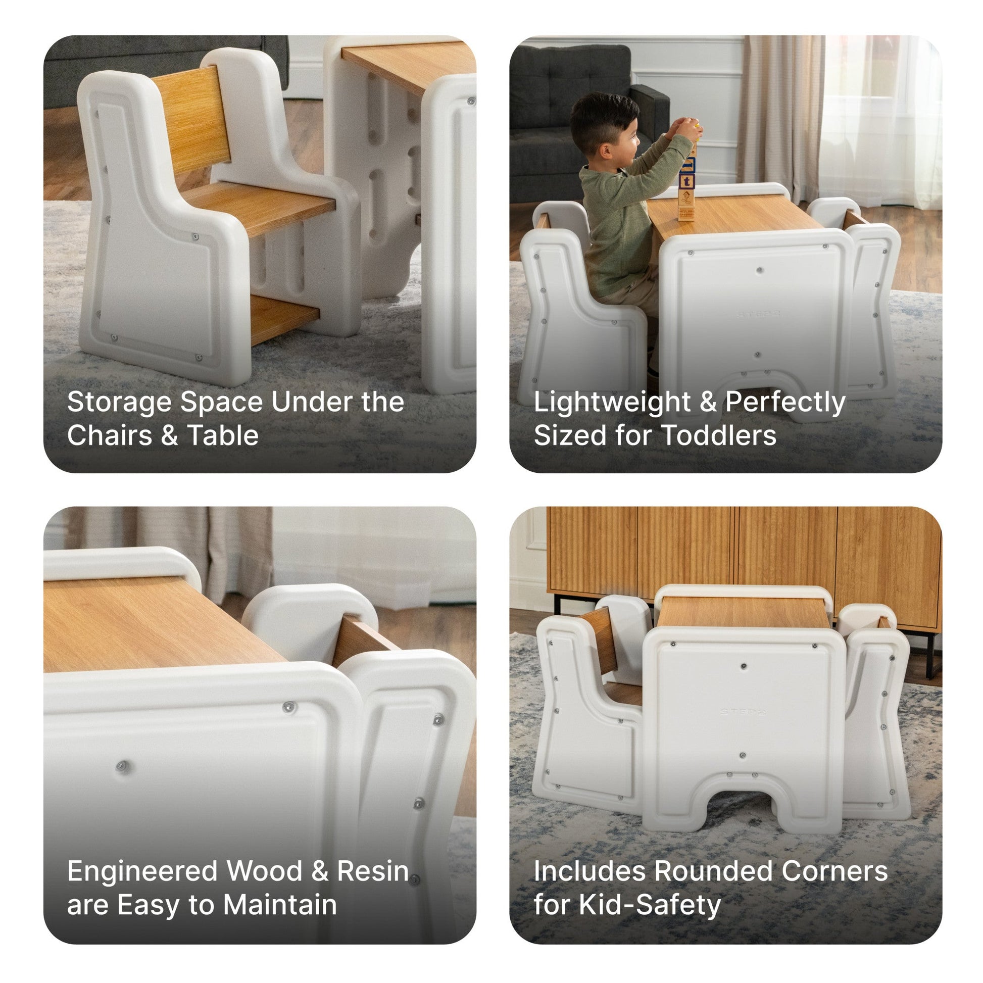 Harmony Table and Chairs™ storage space underneath