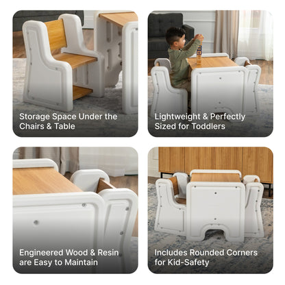 Harmony Table and Chairs™ storage space underneath