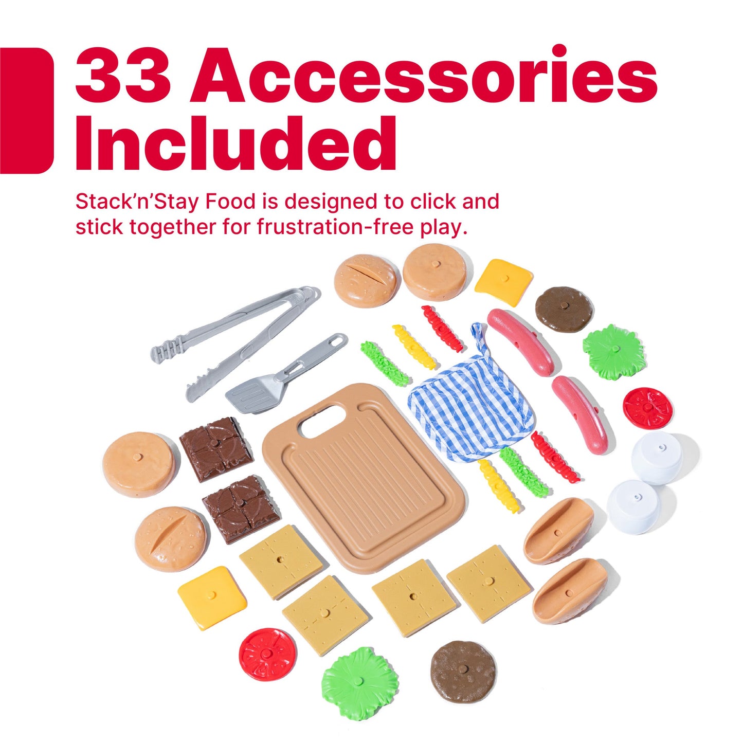 Grill & Go BBQ Cart with Lights and Sounds™ 33 accessories included.