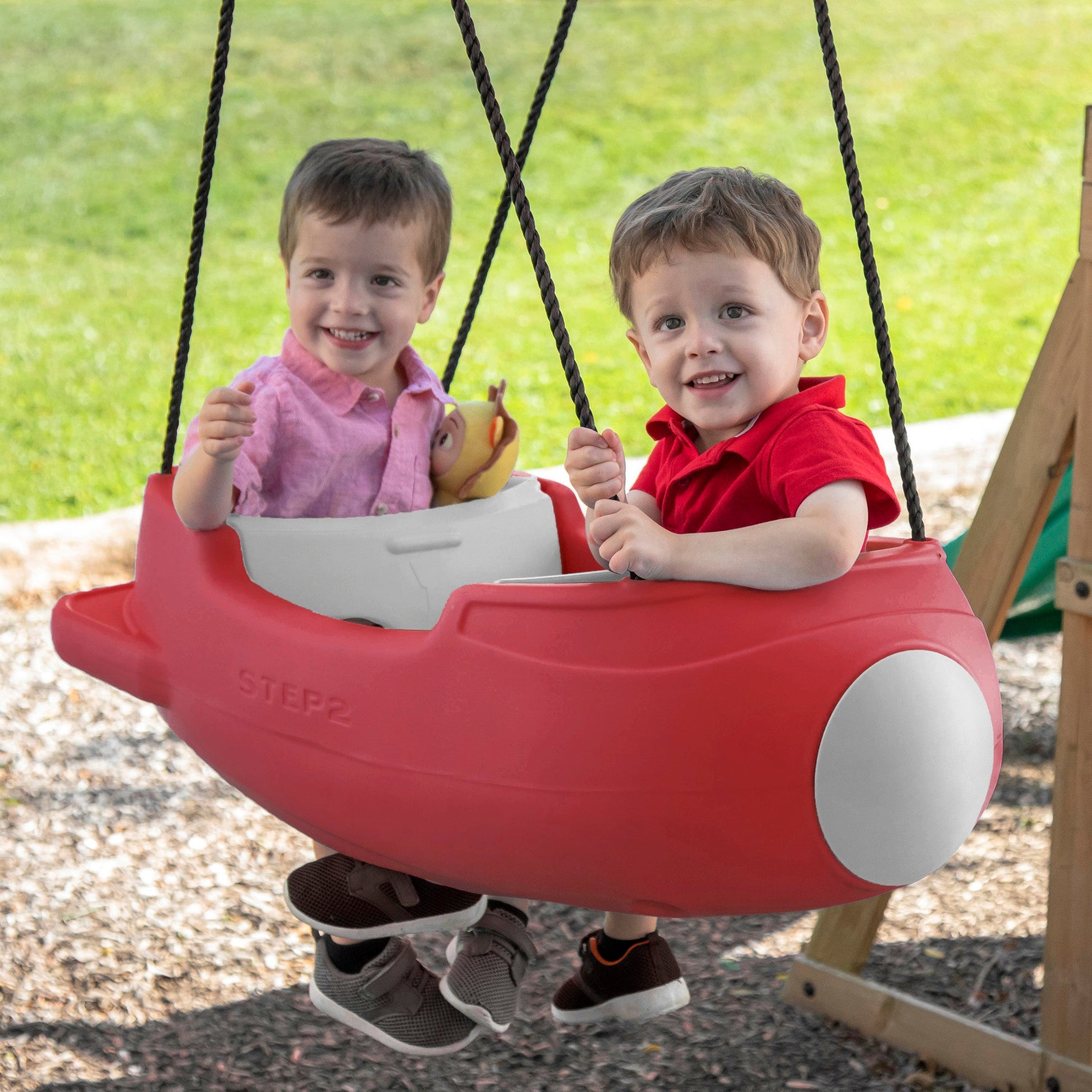 Rocket Swing for Two™ kids riding