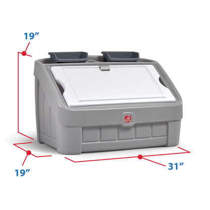 2 In Toy Box and Art Lid Gray dimensions