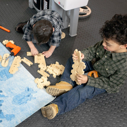 Pro Play Workshop and Utility Bench boys with projects