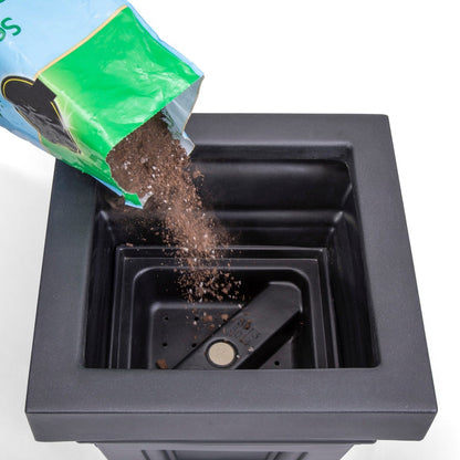 Atherton Planter Box  - Onyx Black 2 Pack Adding Soil