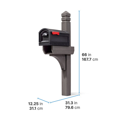 Lakewood Mailbox & Post Kit dimensions