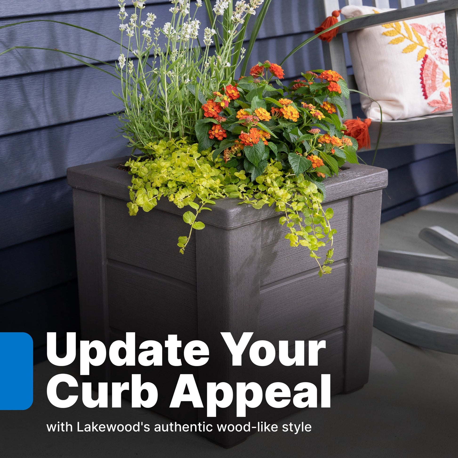 Lakewood Planter Box with authentic wood-like style