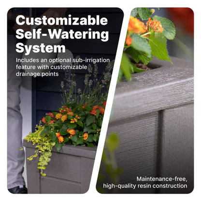 Lakewood Planter Box with customizable self-watering system