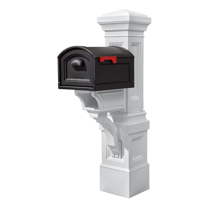 Atherton Grand™ Classic White Mail Post & XL Black Mailbox 