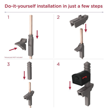 Highland™ Dark Cedar Mail Post & XL Black Mailbox  install steps