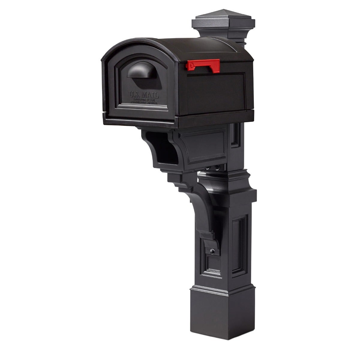 Atherton™ Onyx Black Mail Post & XL Black Mailbox