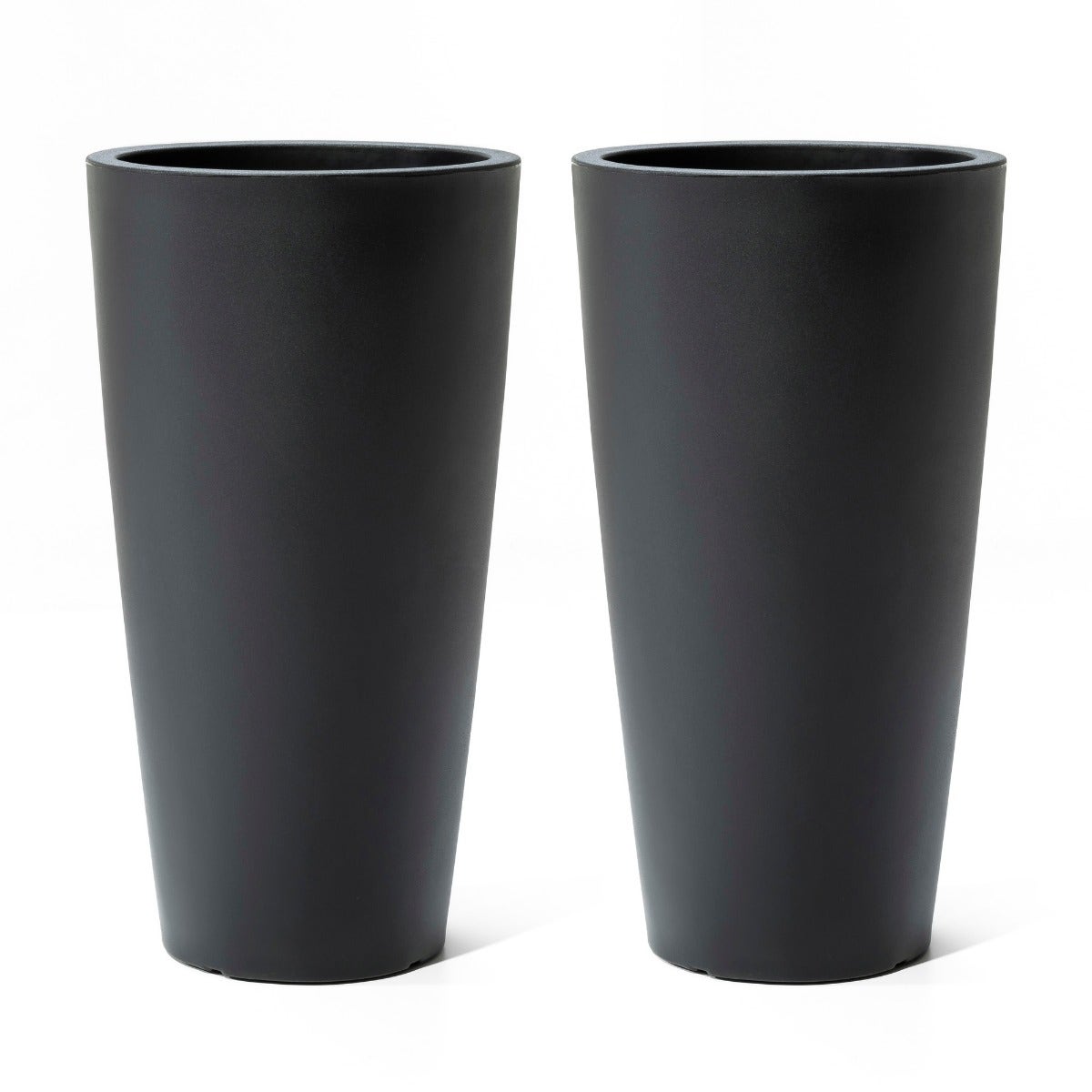 Tremont Tall Round Tapered Planter™ - Onyx Black 2 Pack