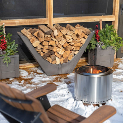 Longhorn Firewood Rack in use.