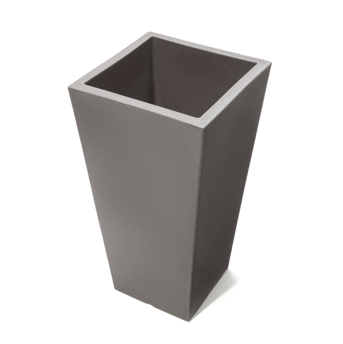 Tremont Tall Square Tapered Planter - Dark Cedar Top View.
