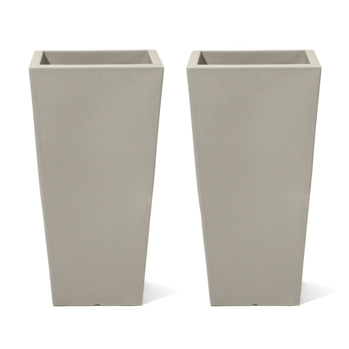 Tremont Tall Square Tapered Planter™ - Concrete Gray 2 Pack