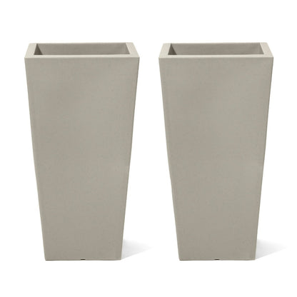 Tremont Tall Square Tapered Planter™ - Concrete Gray 2 Pack