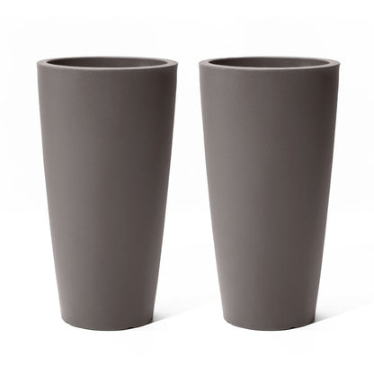 Tremont Tall Round Tapered Planter™ - Dark Cedar 2 Pack