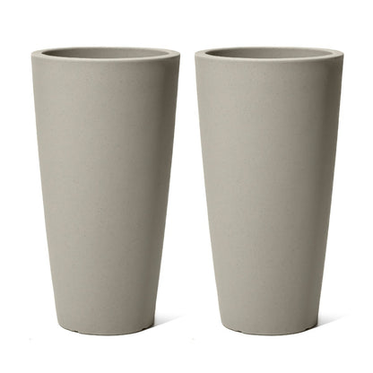 Tremont Tall Round Tapered Planter™ - Concrete Gray 2 Pack