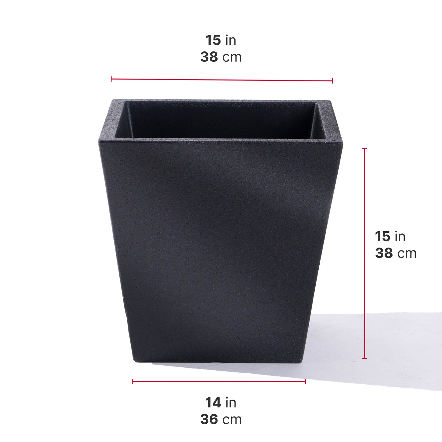 Tremont Short Square Planter™ 14" H x 15" W- Set of 2