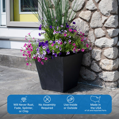 Tremont Short Square Planter™ 14" H x 15" W- Set of 2