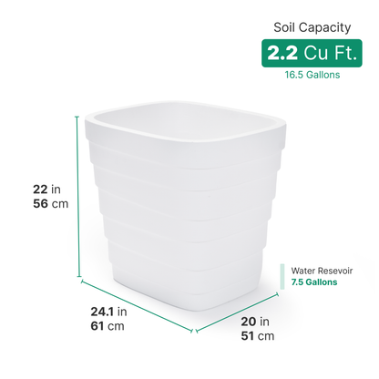 Wave Planter™ 20X24 White 2 pk dimensions
