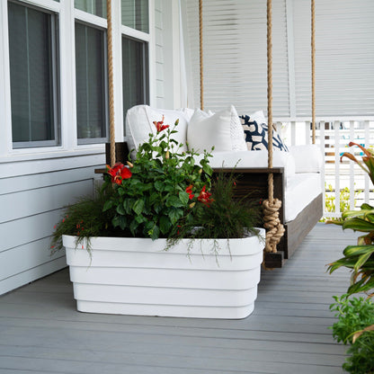 Wave Trough Planter™ 2 Pack one shown on porch