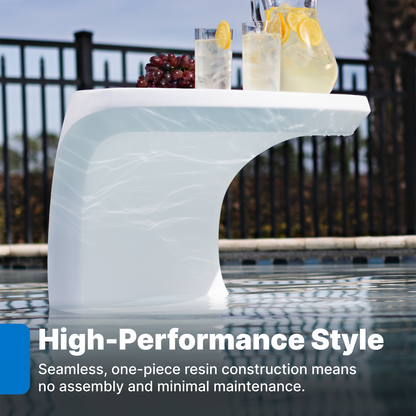 Mondello In-Pool Side Table™ one piece construction and no assembly
