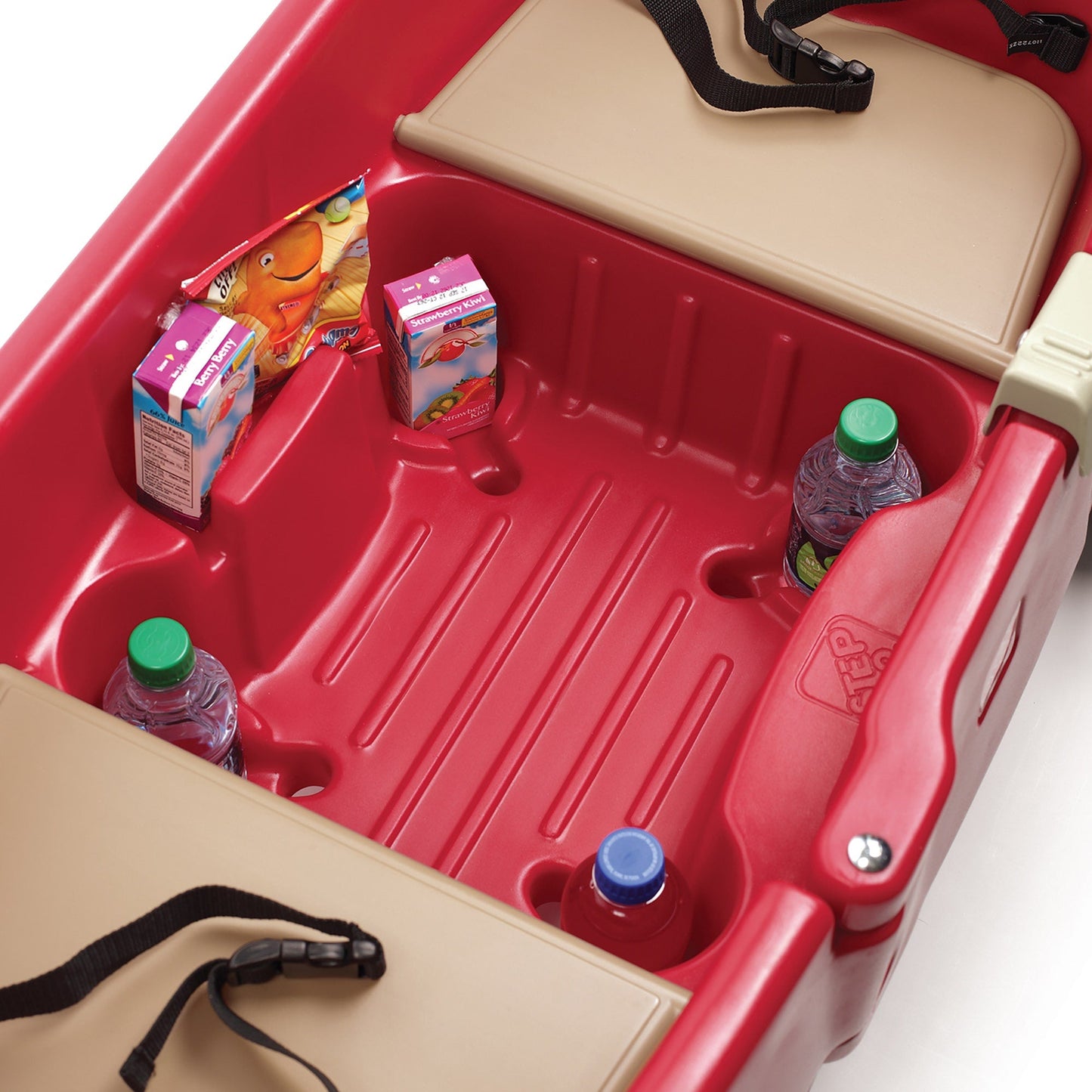 All Around Wagon contoured seats  safety belts  cup and snack holders