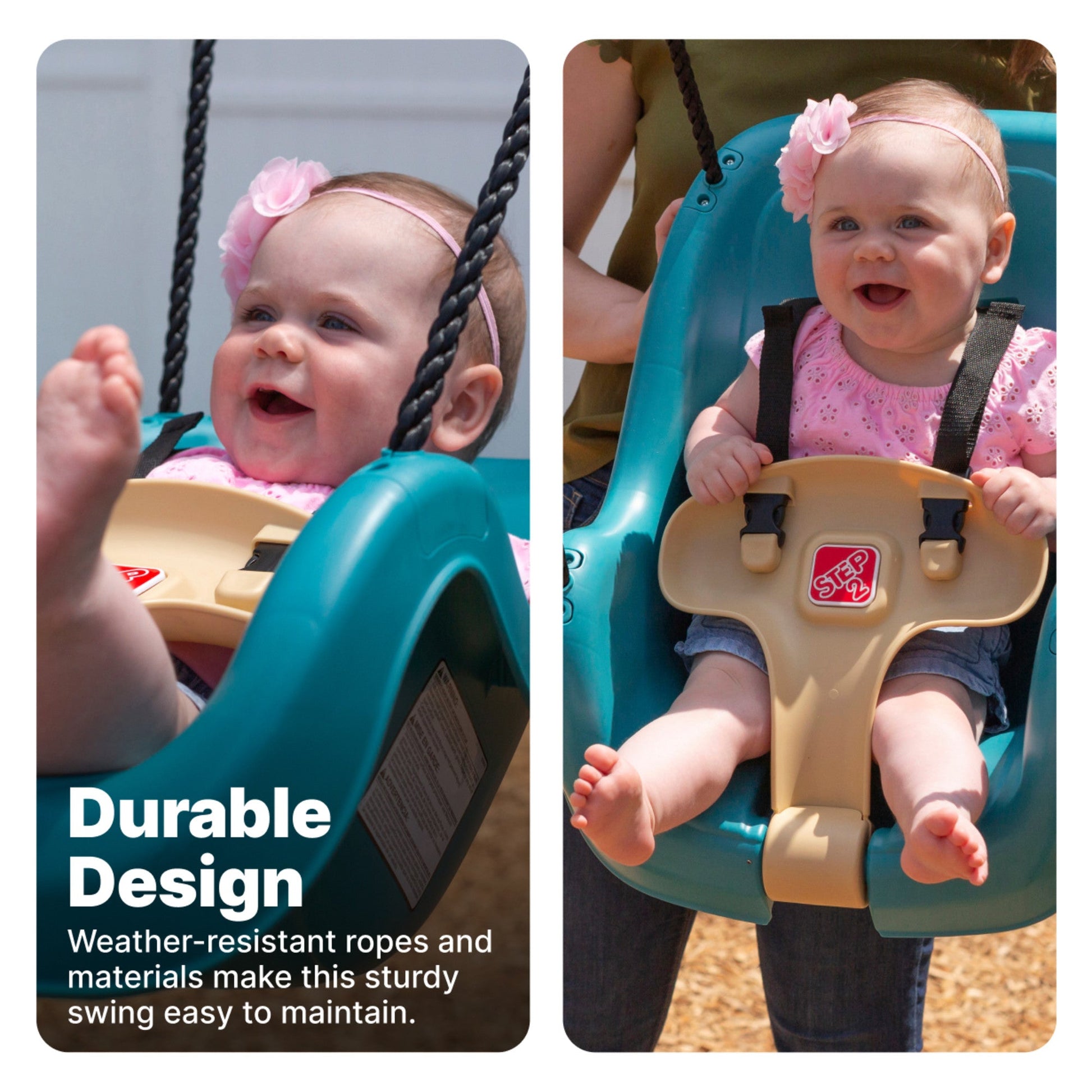 Infant to Toddler Swing™ with weather resistant ropes
