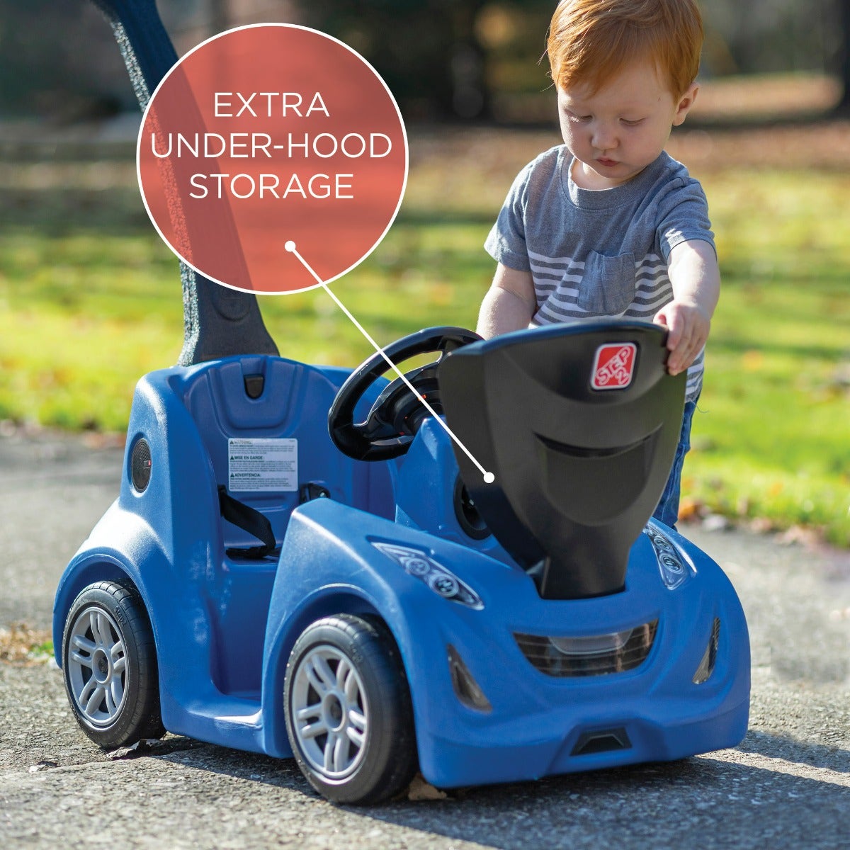 Push Around Buggy GT™ Blue under hood storage