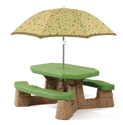Naturally Playful™ Picnic Table with Leaf  Umbrella 