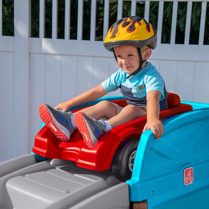 Extreme Thrill Coaster™ child in coaster car at top