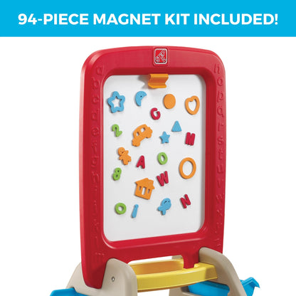 All Around Kids Art Easel For Two Red includes magnet kit