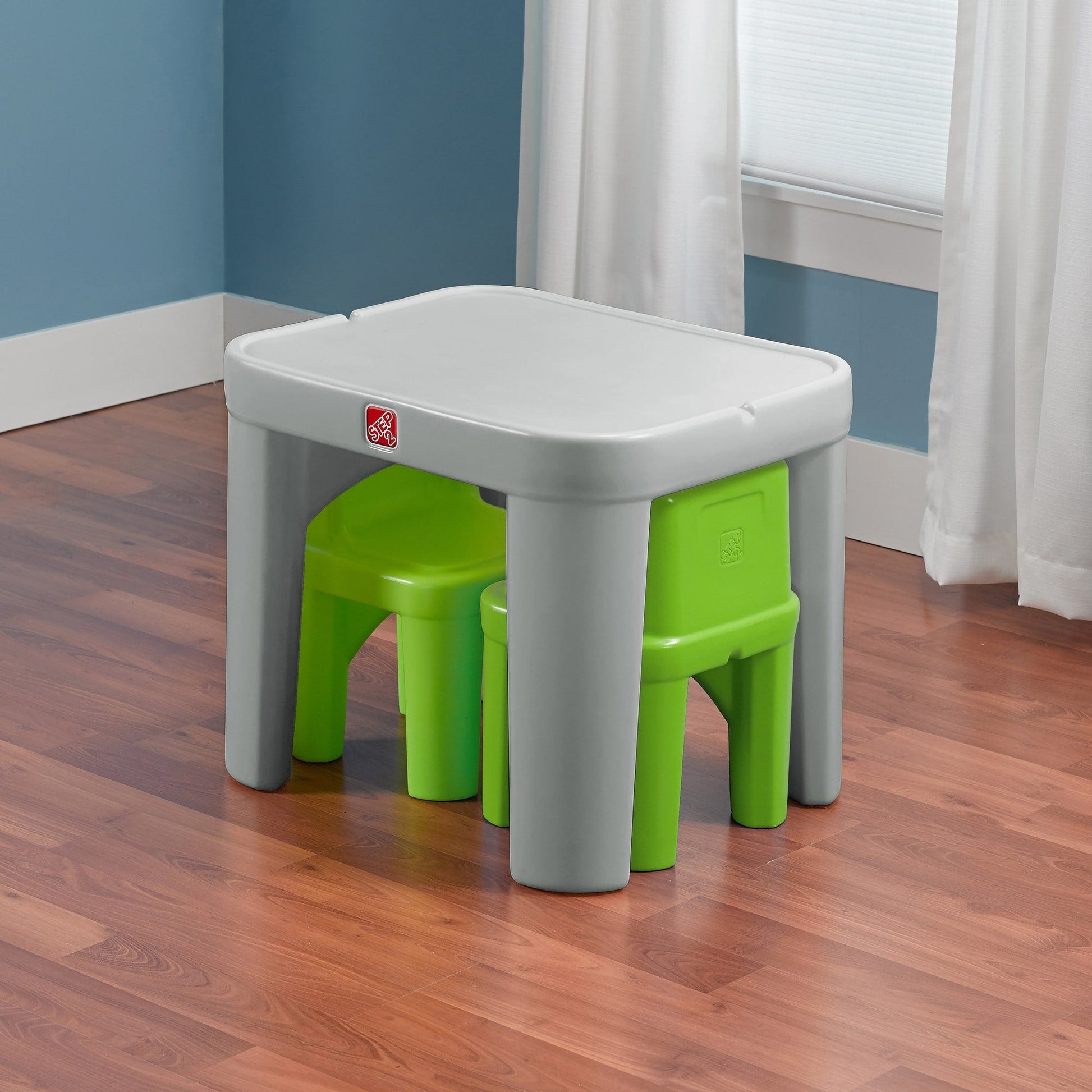 Mighty My Size Table & Chairs Set™ chairs store neatly underneath table