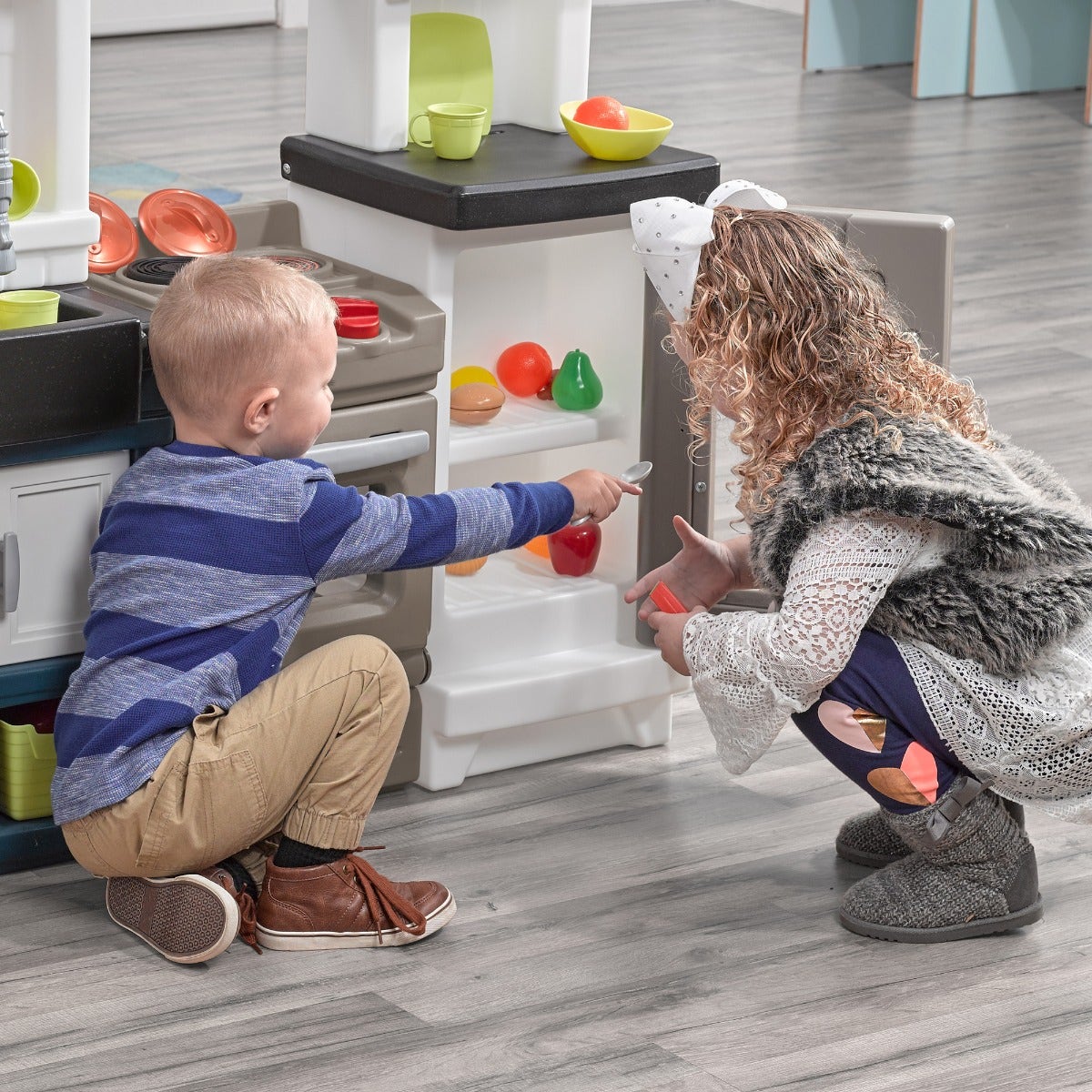Modern Metro Kitchen™  kids playing in refrigerator